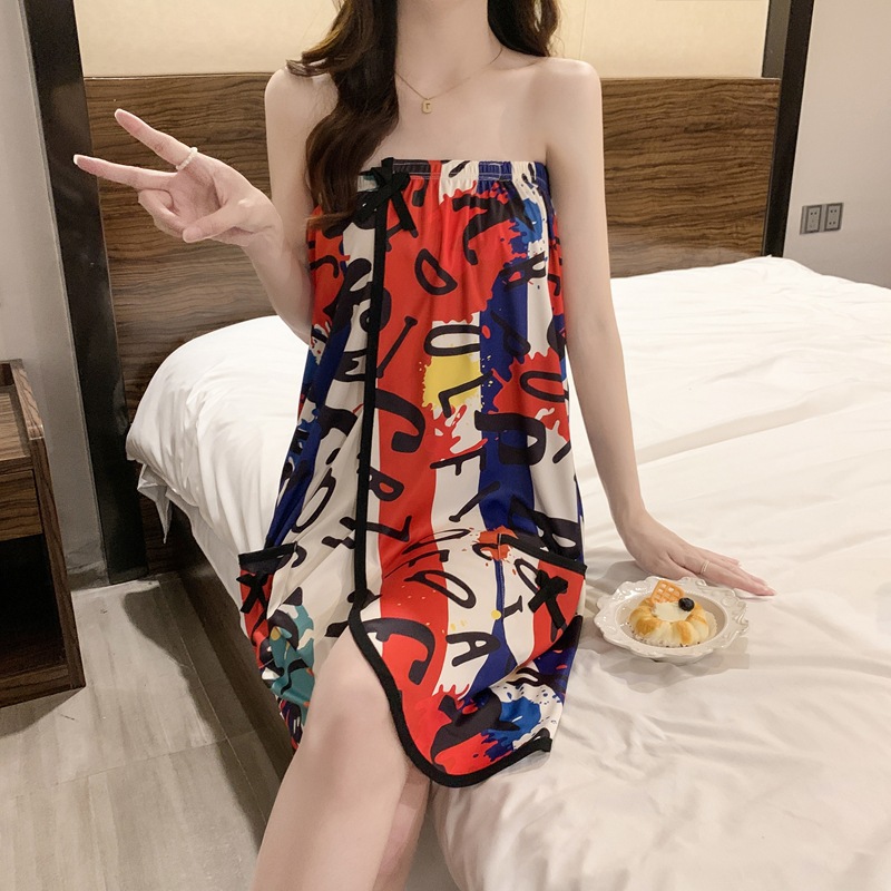 New Adult Strapless Bath Skirt That Can Be Used as a Bath Towel or Bathrobe, Home-Use Adult Cotton Sexy Pure Desire Style Velcro Bath Skirt