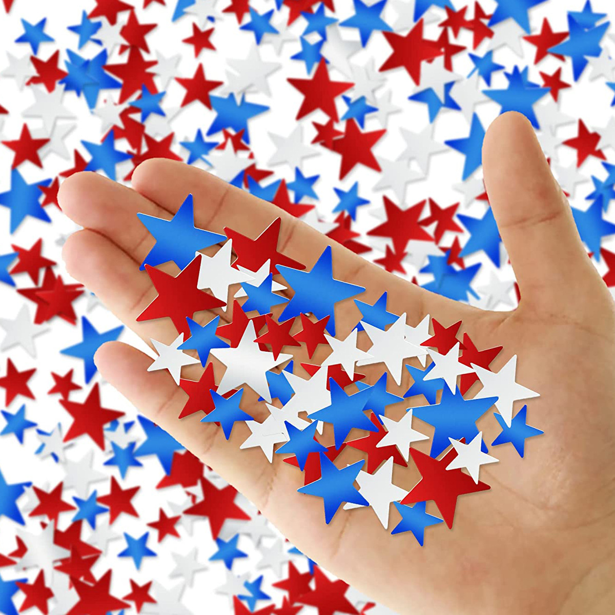 2023 National Day Independence Day Red Blue White Confetti Memorial Stars and Stripes Sequin Paper