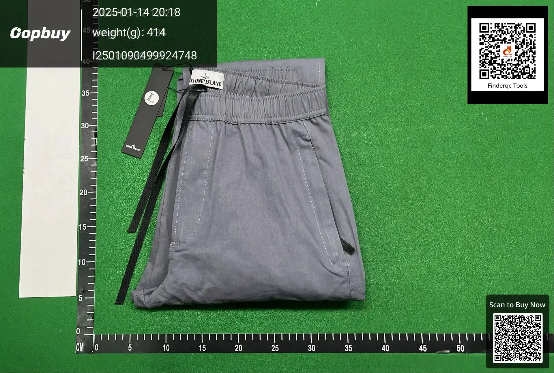 Stone Island men's and women's grey travel pants