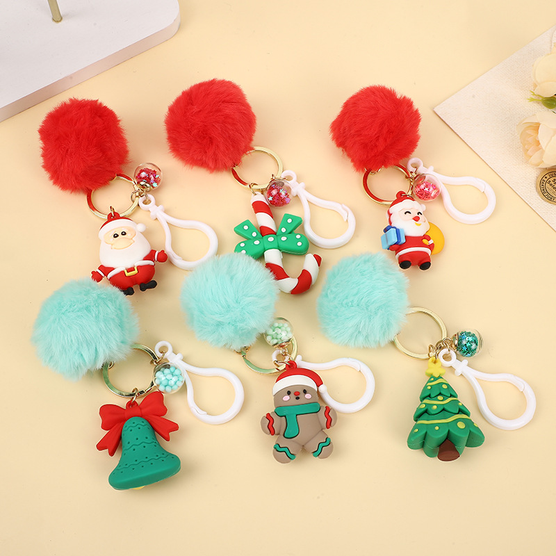 New Cute Santa Claus Keychain Cartoon Keychain Christmas Pendant School Bag Pendant Christmas Small Gift