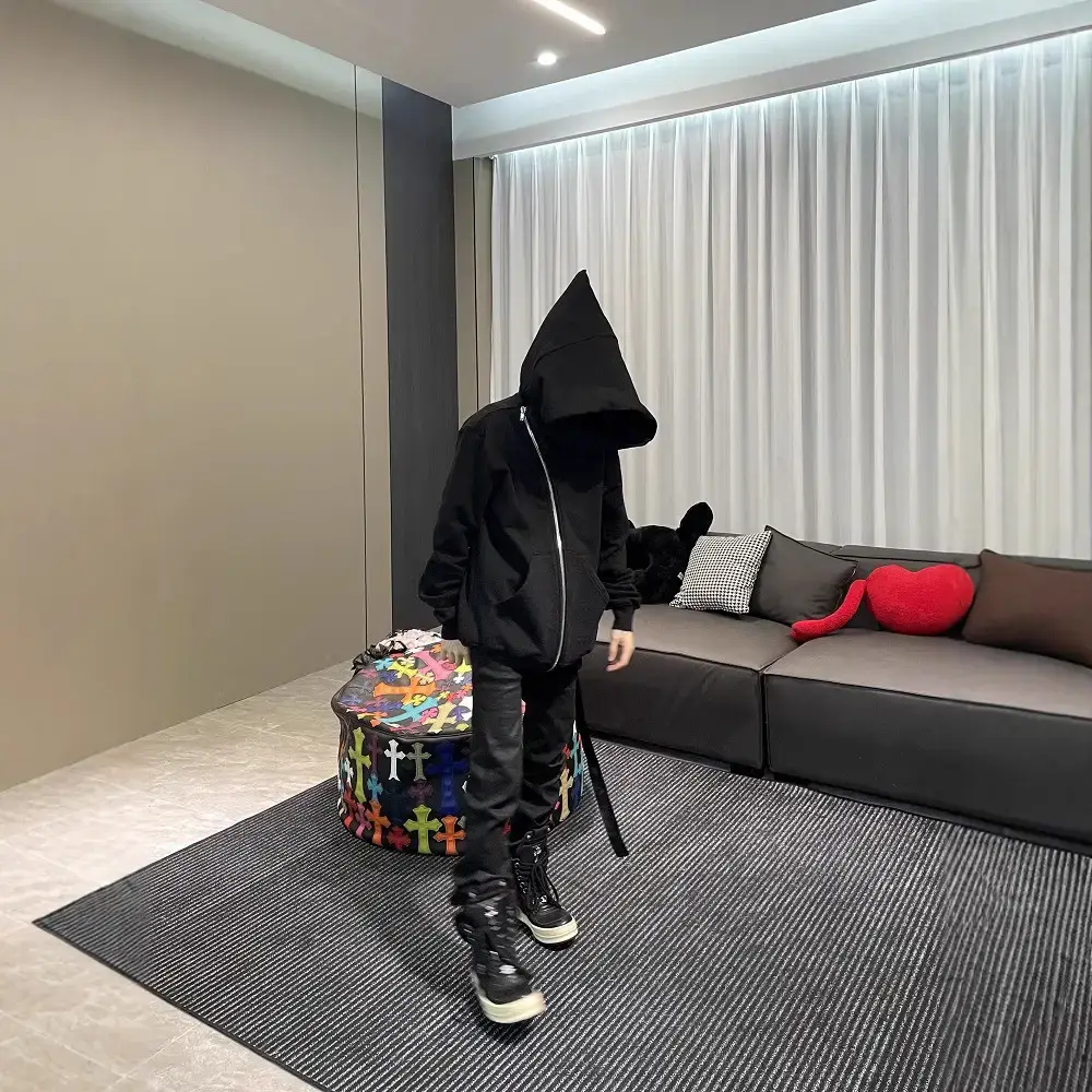 2024 Independent Dark Classic RO Style Witch Hat Men's and Women's Oblique Zipper Trendy High Street Sweater Jacket Hoodie