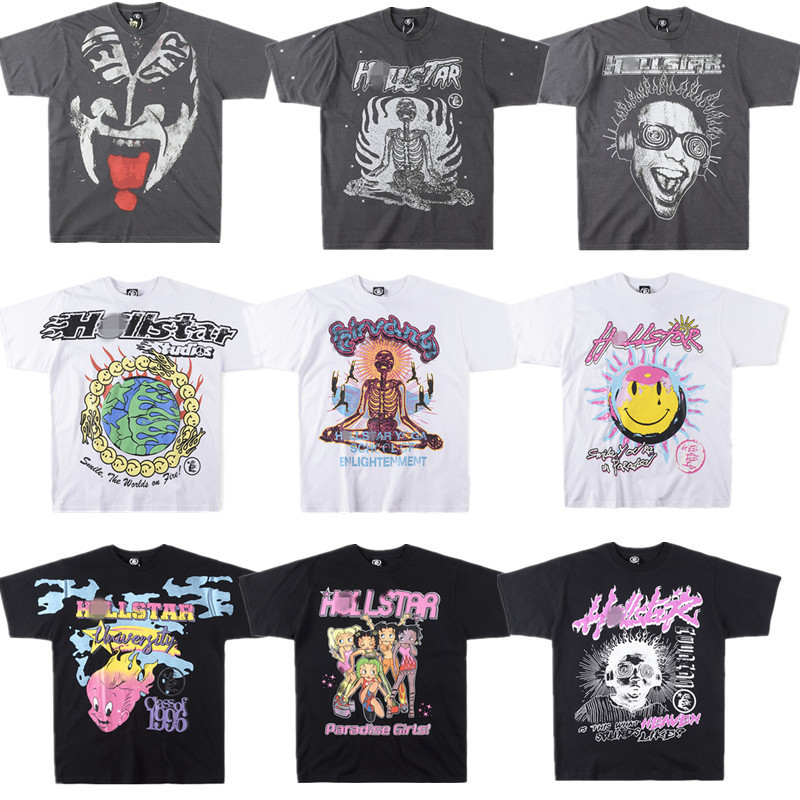 Digital Printing Export New Round Neck Men's and Women's T-Shirts European and American Trendy Brand Casual Loose Short-Sleeved High Street Cross-Border Wholesale t