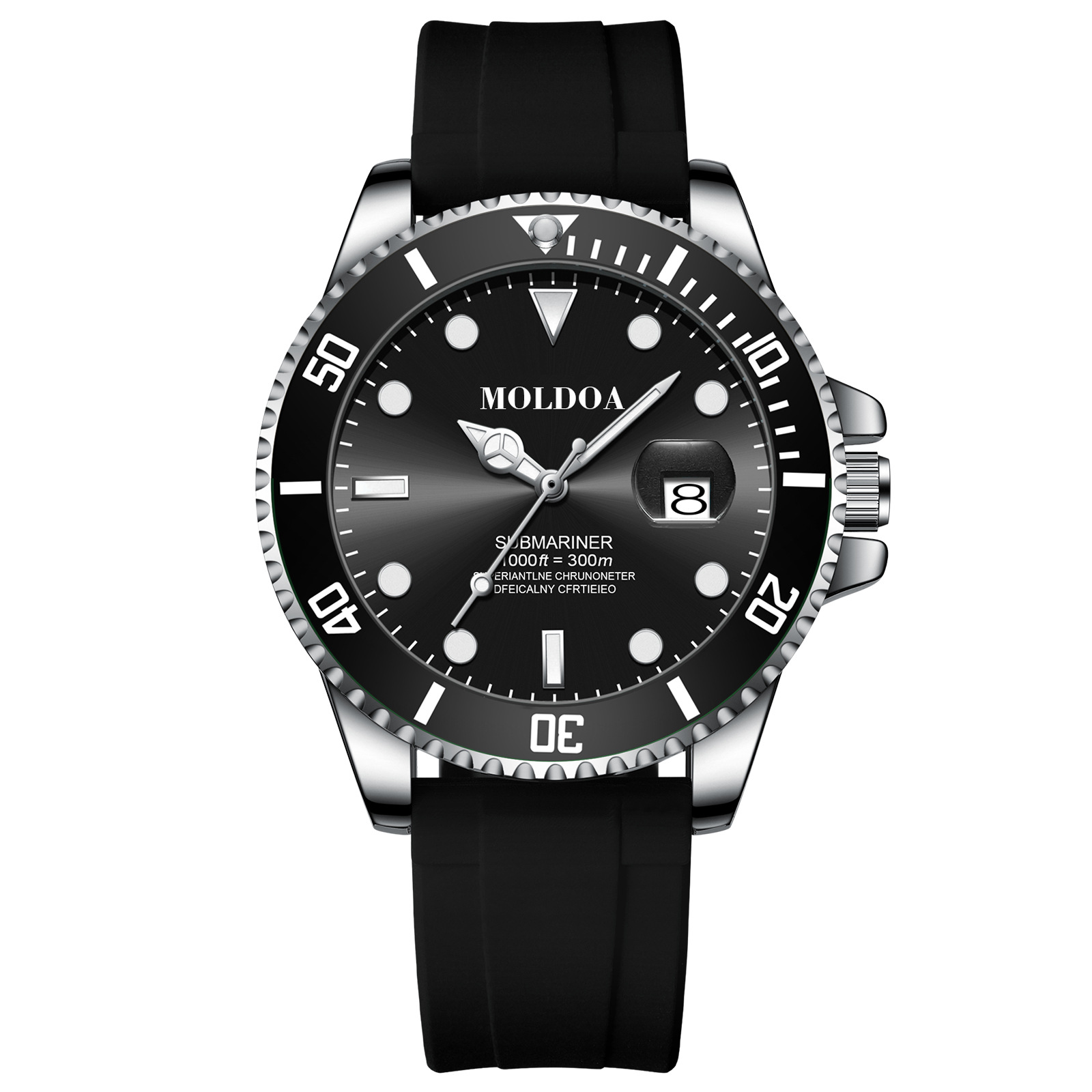 Green Water Ghost Fully Automatic Men's Watch Imitation Mechanical Watch Hollow Calendar Waterproof Luminous Quartz Watch Dropshipping