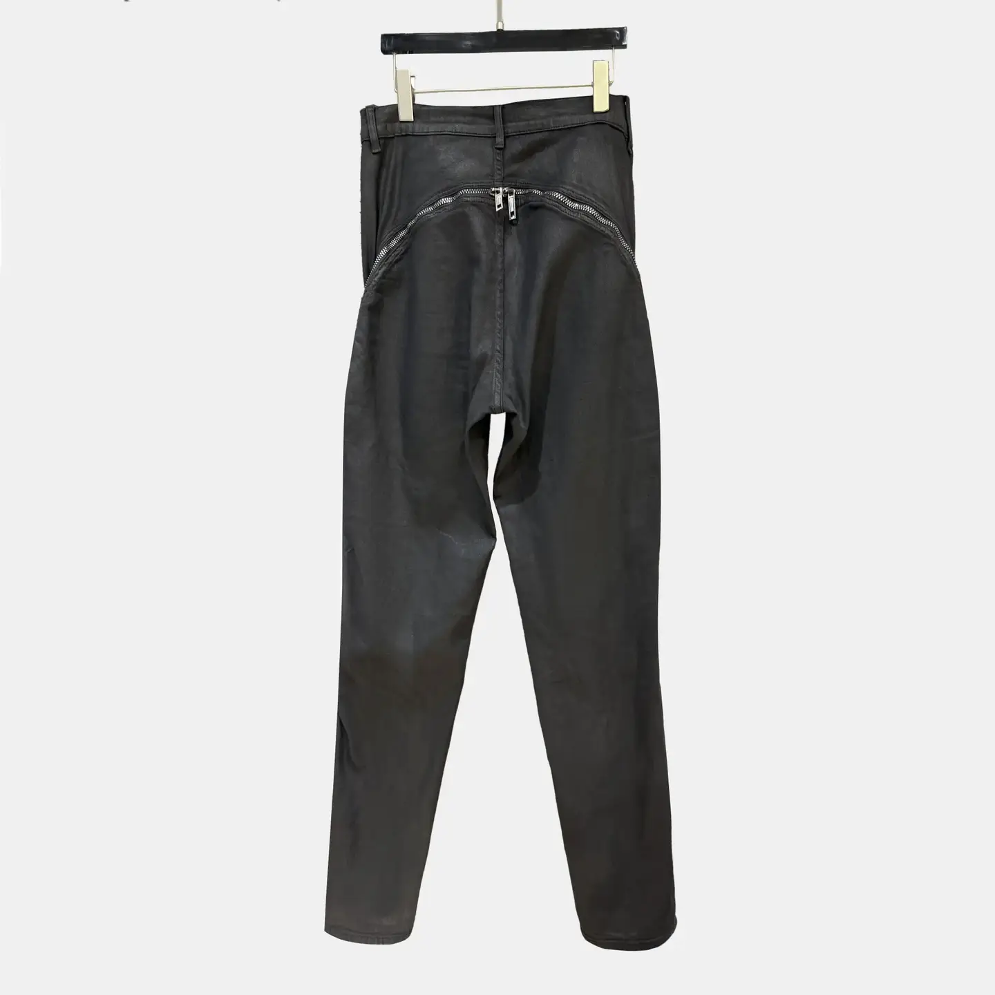 New Men's Dark Ro Style Zipper Skinny Pants, Slimming and Unique Street Fashion Long Pants, Waxed Denim Pants
