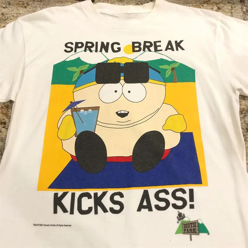 South Park Cartoon Anime Merchandise Short-Sleeve T-Shirt American Style Old School Unisex Five-Quarter Sleeve