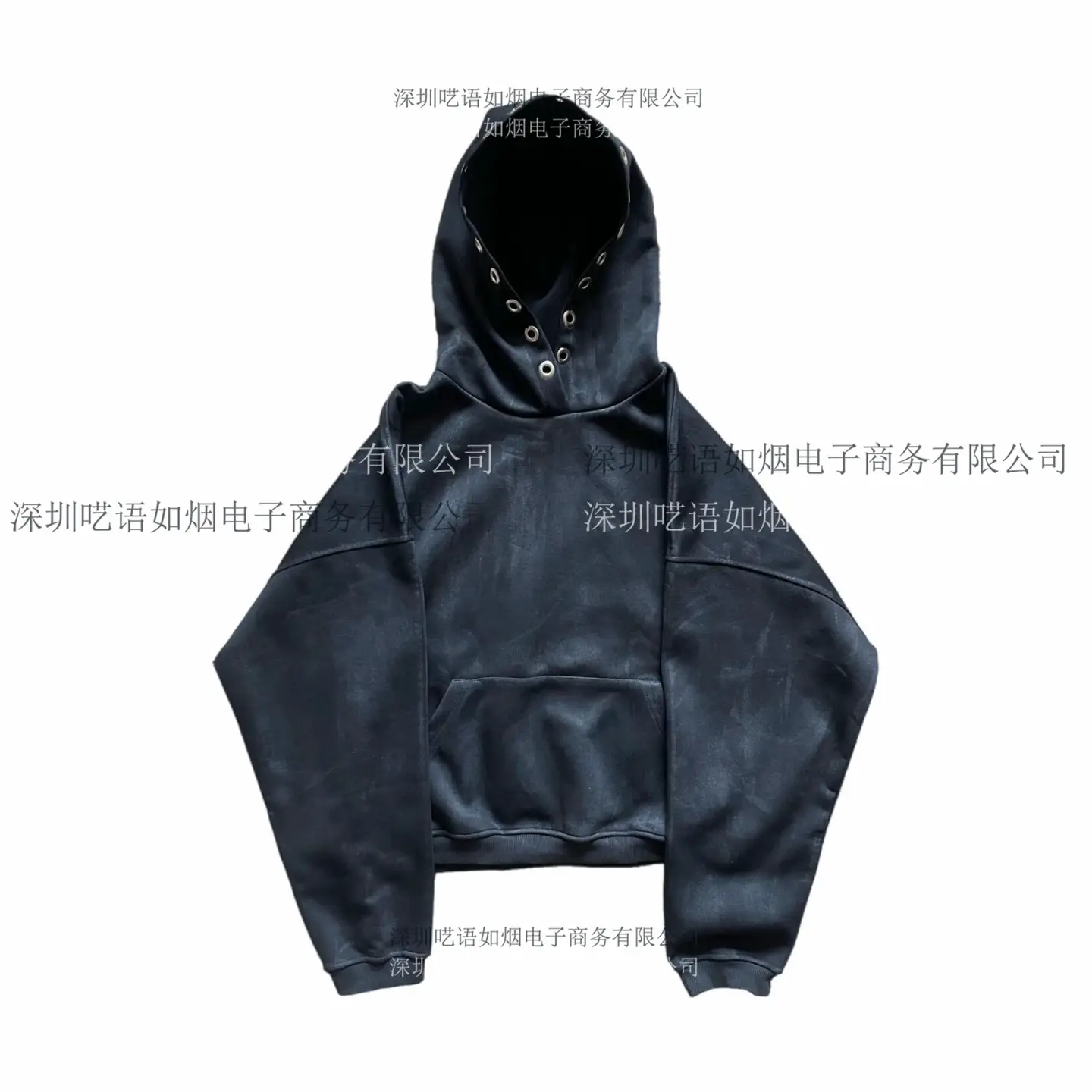 Europe and the United States cross-border painted solid color perforated sweater long-sleeved pullover hoodie retro jacket street wear trend y2k