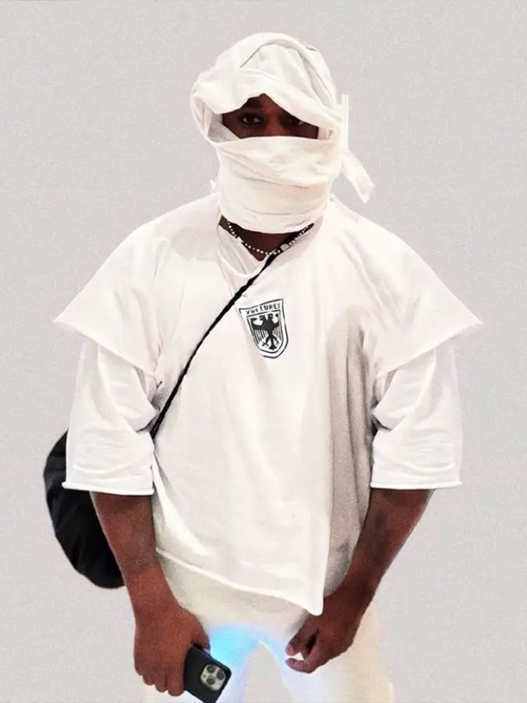Lkn Kanye Yzy Yeezy X Gosha Black Dog Collaboration Merchandise Bald Eagle Short-Sleeve T-Shirt