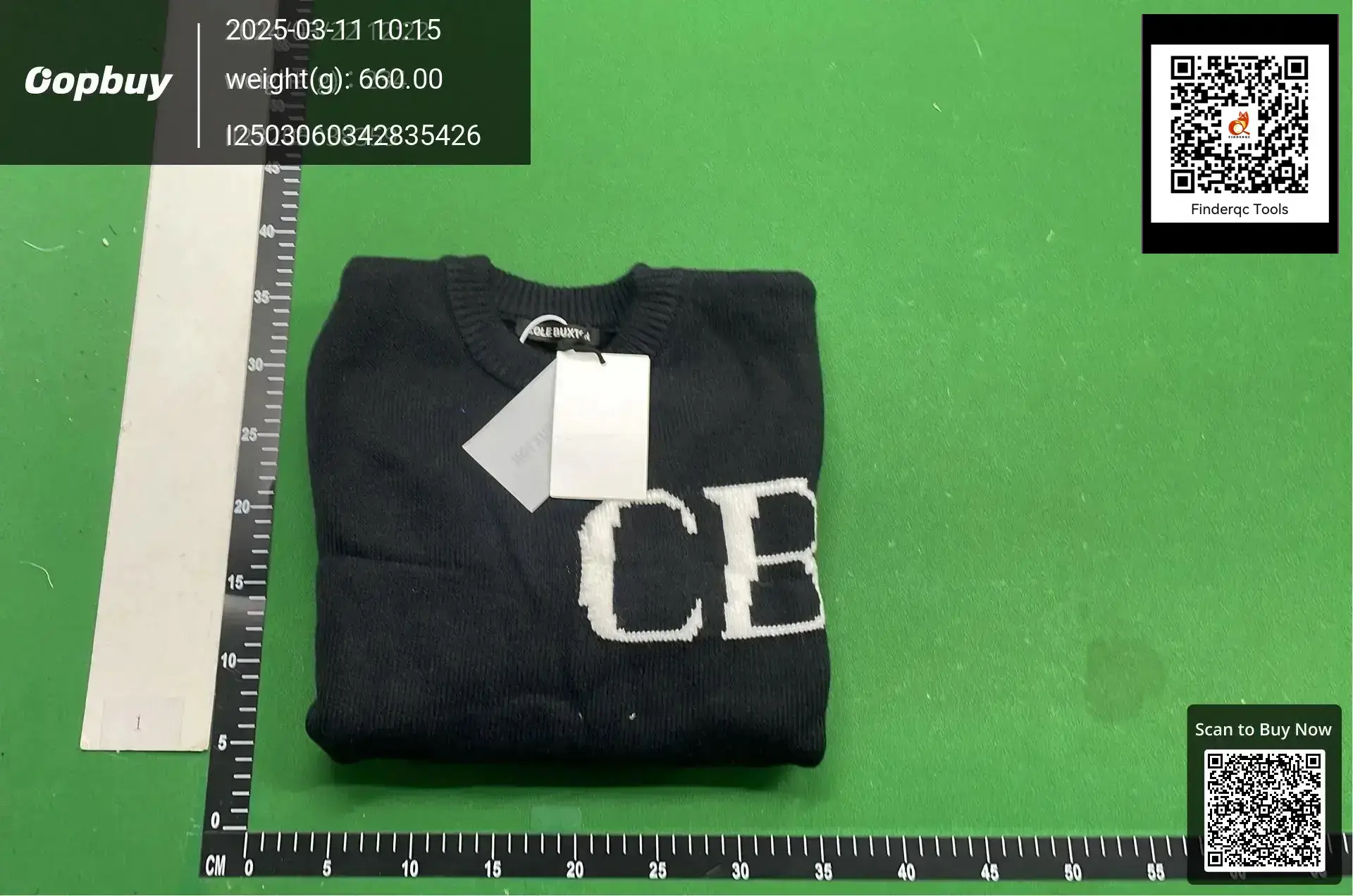Cole Buxton Minimalist Letter CB Jacquard Knit Sweater Niche High Street Unisex Loose Casual Crewneck Sweater