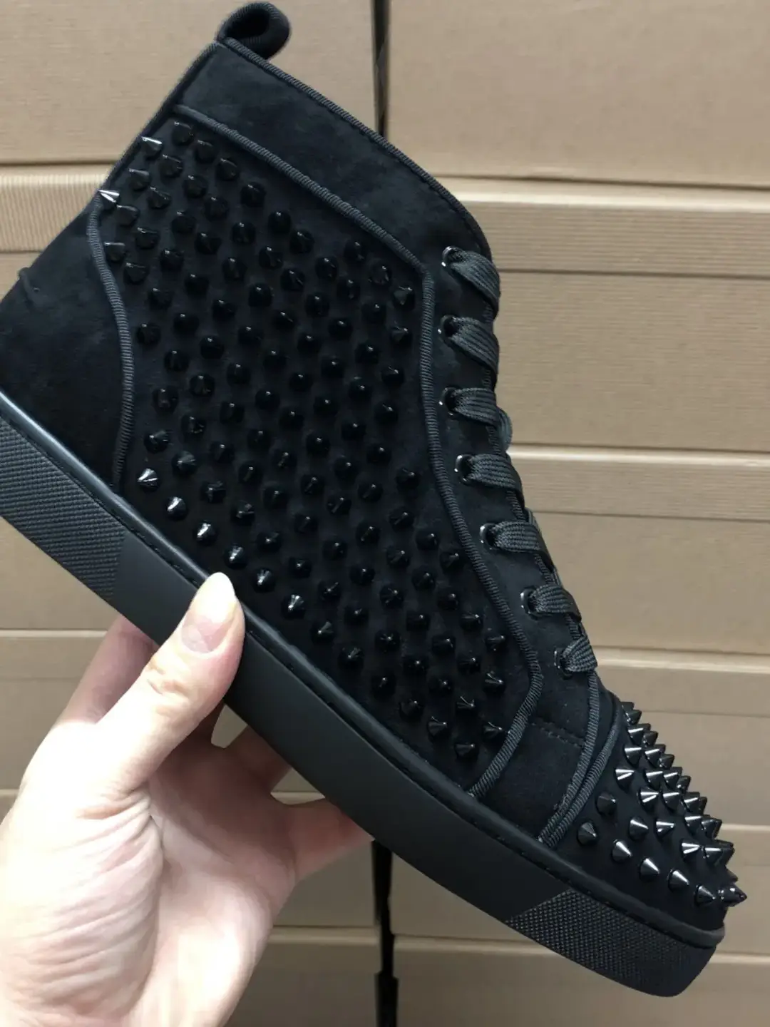 2024 New Cl Men's Shoes High-Top Shoes Rhinestone Rivets Cowhide Shoes Internet Celebrity Women's Shoes Genuine Leather Clаe Sneakers Trendy