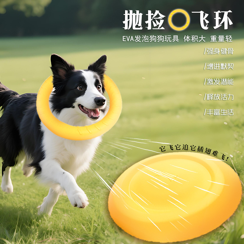 Factory eva Foam Floating Dog Toy Bite Resistant Ring Frisbee Pet Toy Outdoor Dog Training Rope Toy Ball