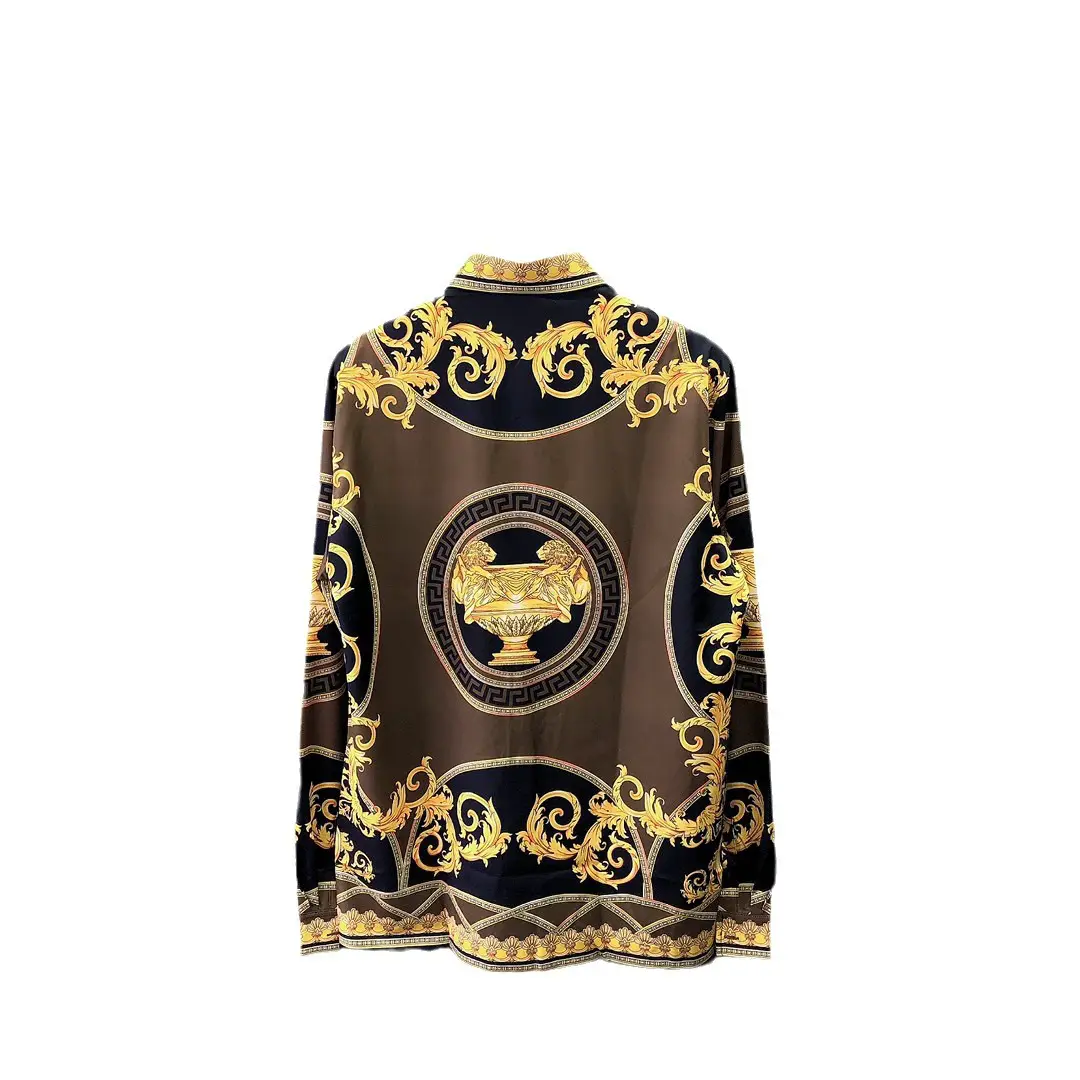 2024 new ver long sleeve shirt Europe and the United States cross-border foreign trade fashion youth popular digital printing men's long sleeve