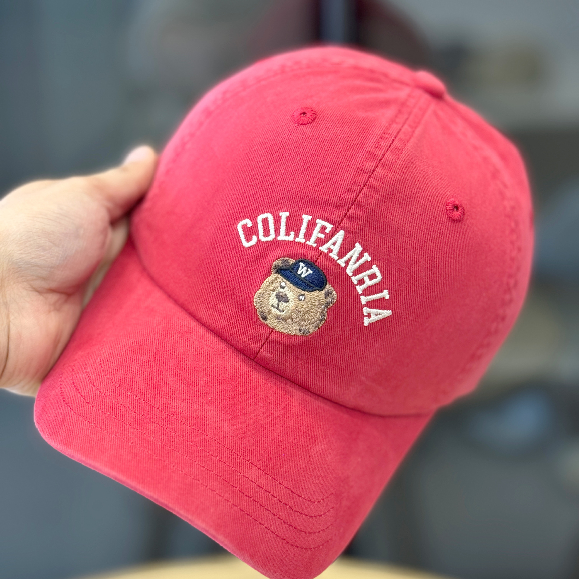 Bear Letter Embroidered Baseball Cap Women's Spring New Fashion Wide Brim Face Small Casual Sports Cap for Men and Women