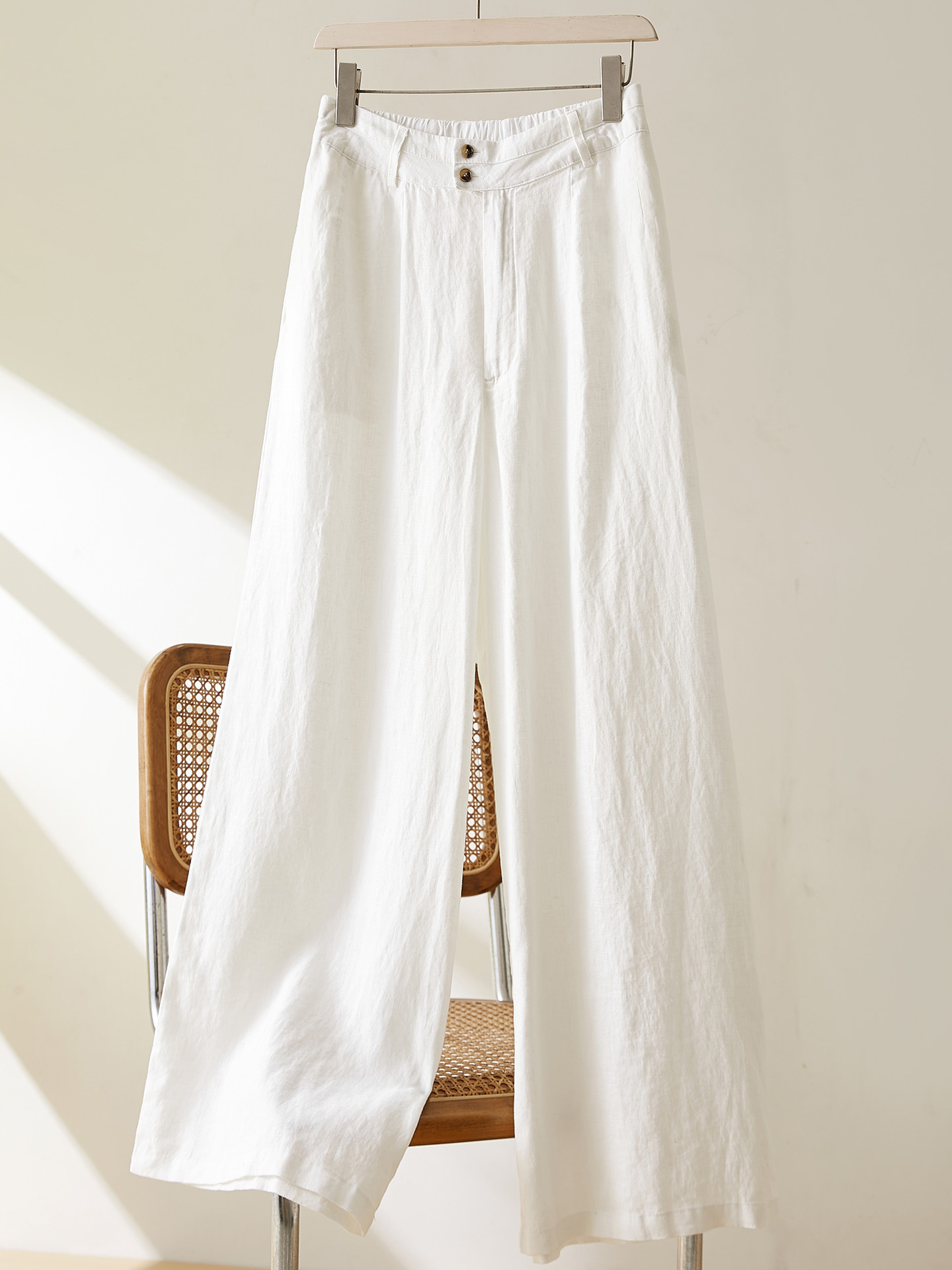 Cotton Cocoon ​ ​ 2026 Summer New Style Linen Wide-Leg Pants for Women, High-Waisted, Elasticated at the Back, Breathable, Drapey Casual Pants for Women