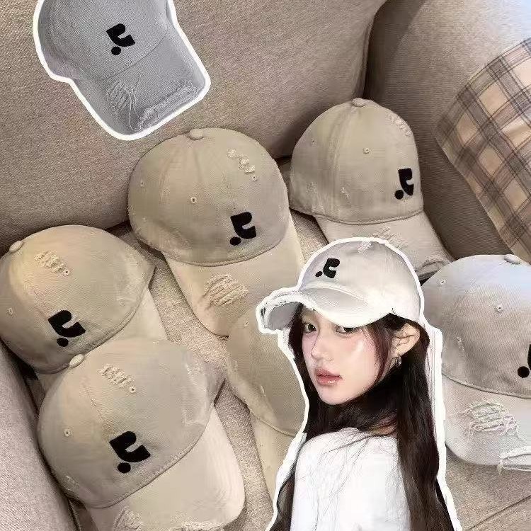 This Hat Is Really Cool Today! American-Style Vintage Letter Embroidery Baseball Cap with Holes, Retro Look, Makes the Face Look Smaller