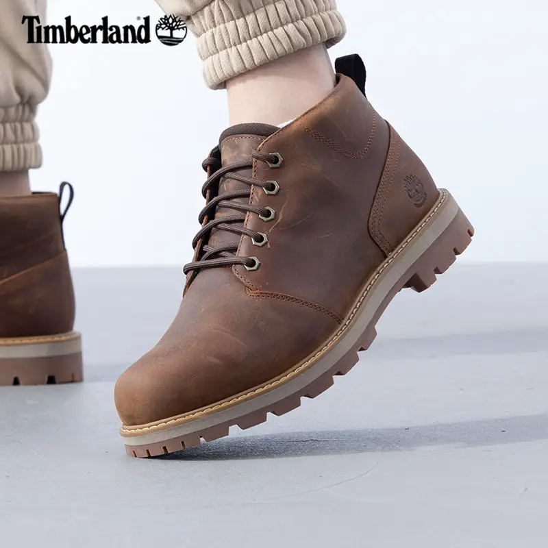 Timberland Men's Shoes Boots Fall and winter New arrival Outdoor Casual Shoes Waterproof Sneakers Retro Leather Mid-High Top Boots