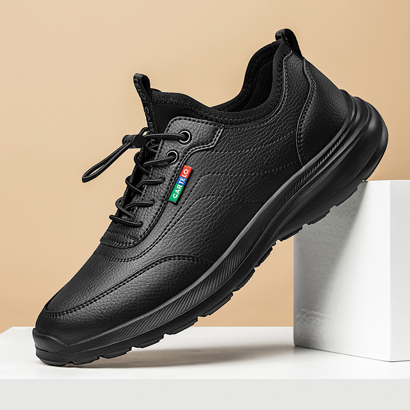 Cardile Crocodile Men's Shoes 2025 New Style Cowhide Sports Thick-Soled Shoes Autumn and Winter Soft-Soled Men's Casual Shoes