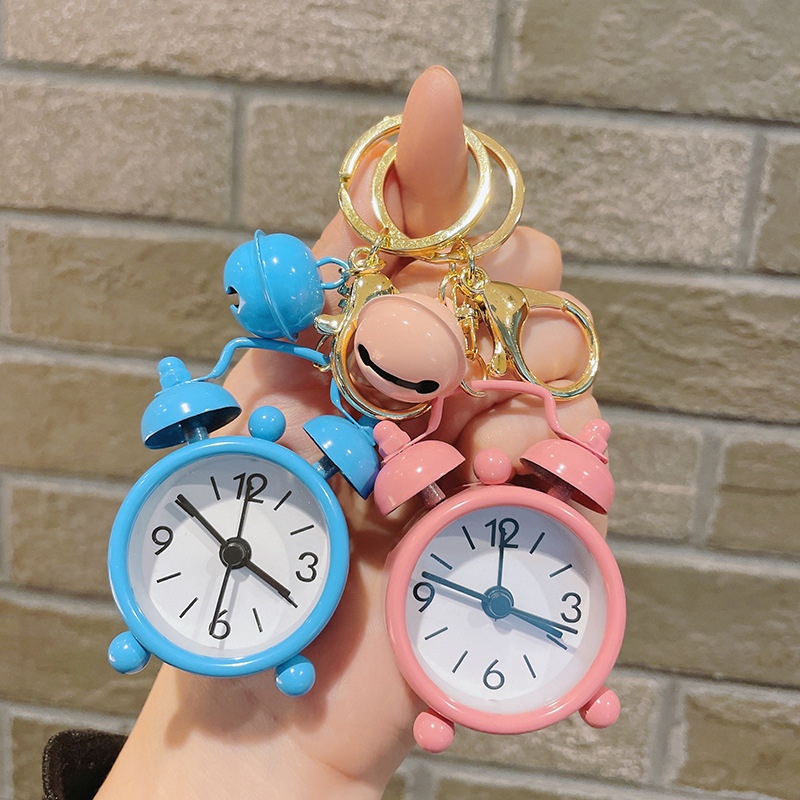 Creative function mini alarm clock keychain exquisite car pendant girl bag pendant claw machine small gift wholesale
