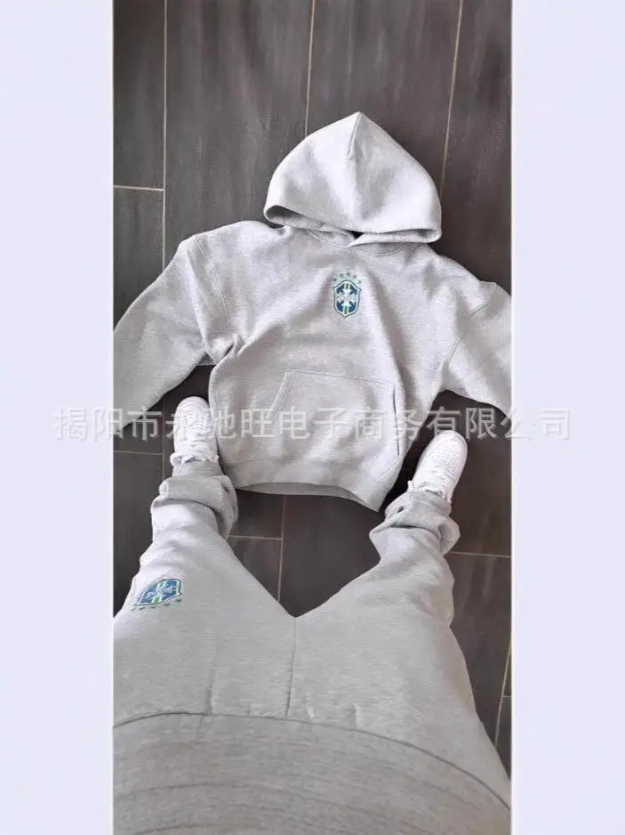 套头连帽衫裤子套装长袖休闲百搭卫衣外套潮流个性街头时尚印花