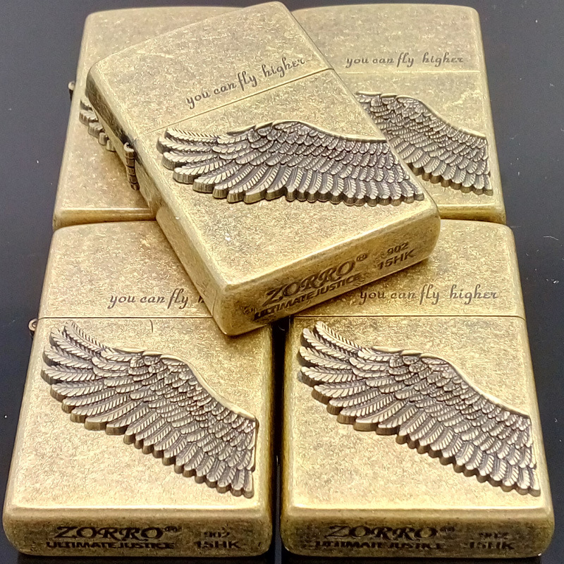 Zorro Kerosene Lighter Windproof Creative Wings Kerosene Lighter Angel Wings Fly Higher Z9770