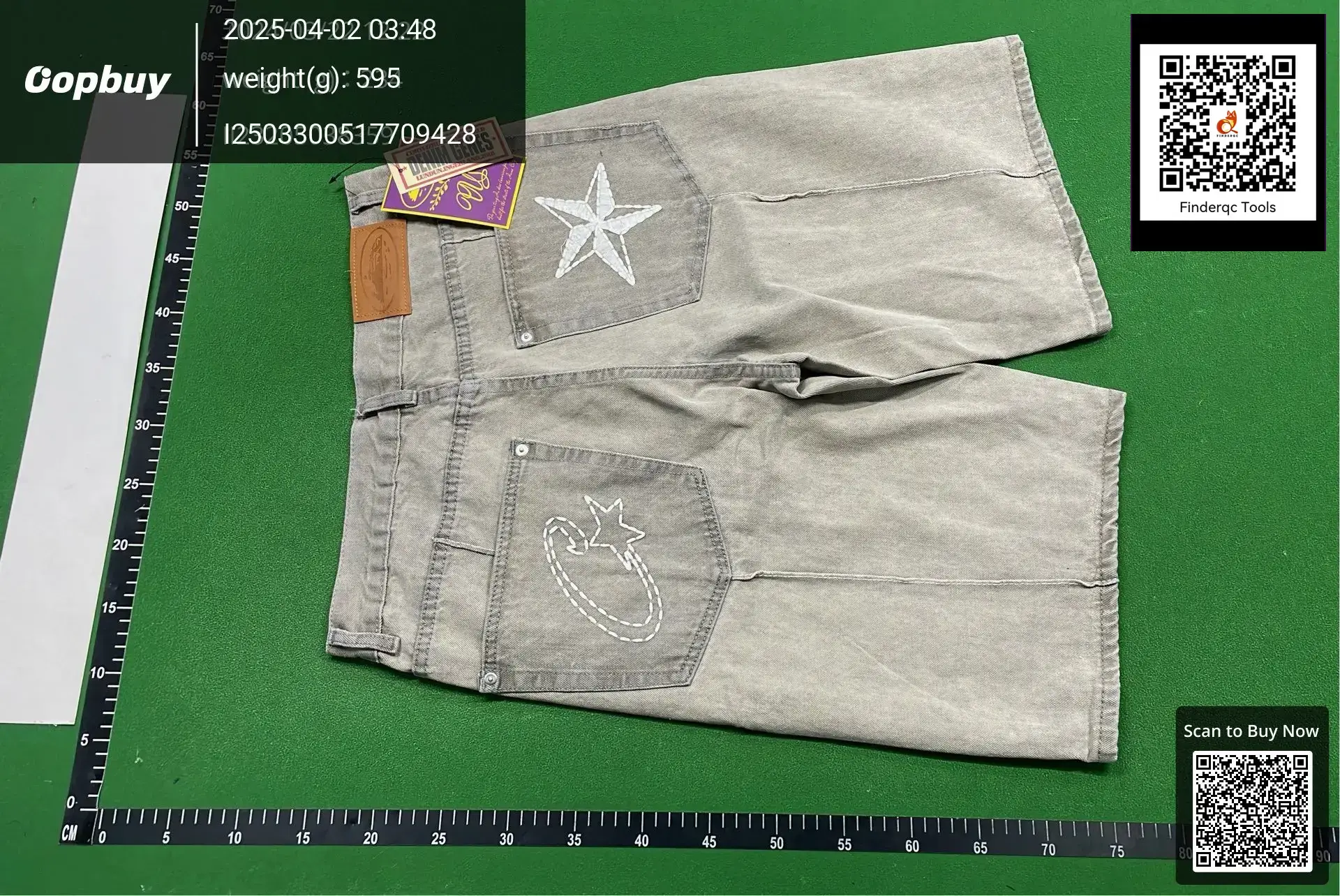 New Style Jeans with Star Embroidery, American High Street Retro Distressed Casual Five-Point Pants, Trendy