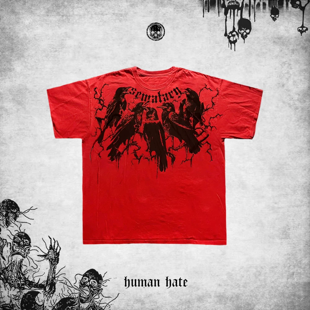 Dark Affliction Xtreme Punk Luxury Rider Punk Outfits Vintage Short-Sleeved T-Shirt