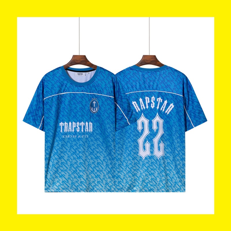 Trapstar logo oblique Logo digital 23 basketball uniform football clothing gradient sports short sleeve T-shirt men's breathable