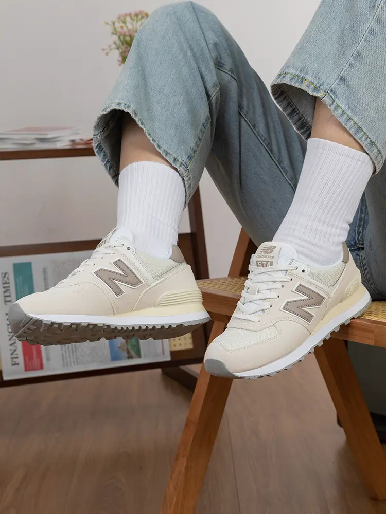 New Balancenb Men's and Women's Shoes 2025 New arrival 574 Series Mi White Couple Retro Sports and Casual Shoes