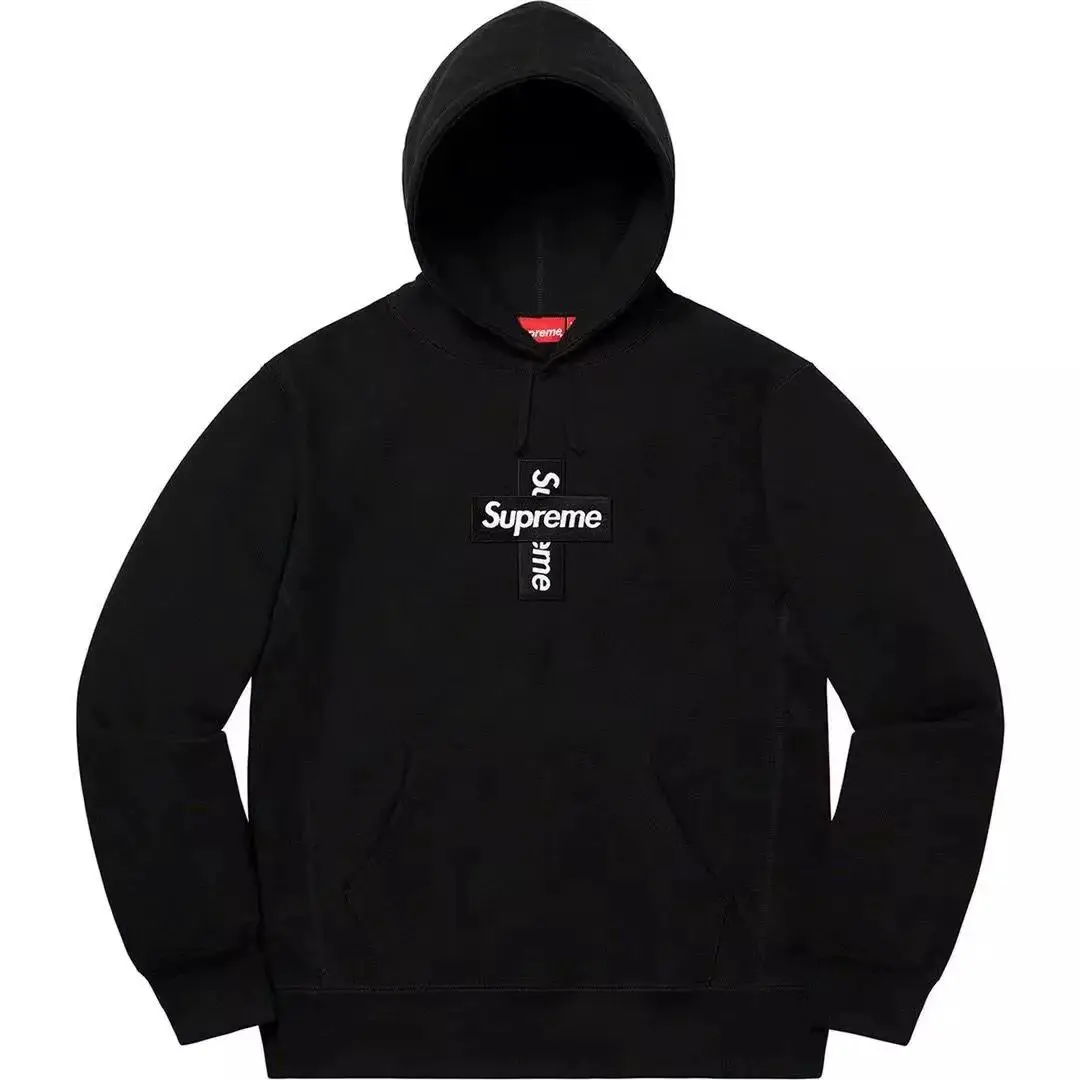 Supreme Cross Box Logo Hoodie Black