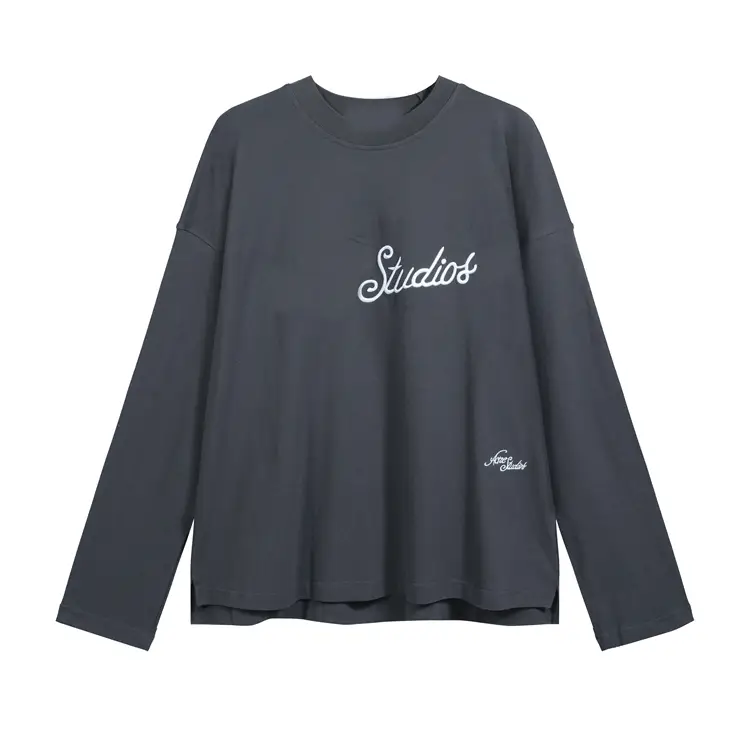 3D embroidered long sleeved T-shirt with letters 3272