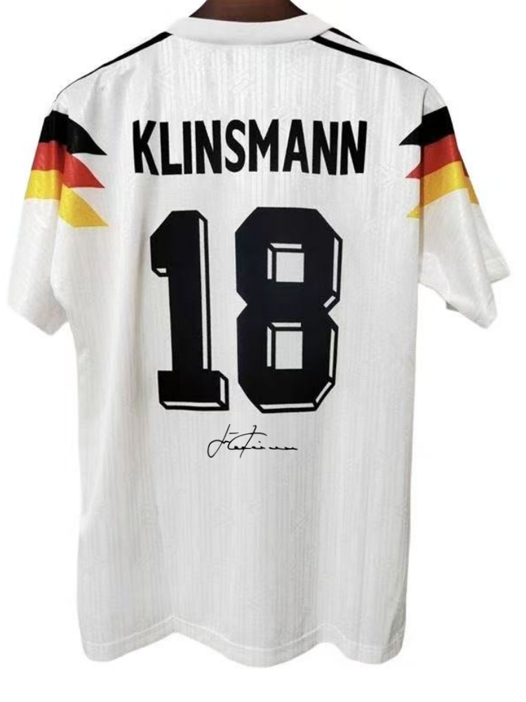 90Germany Klinsmann  jersey football printed signature shirt