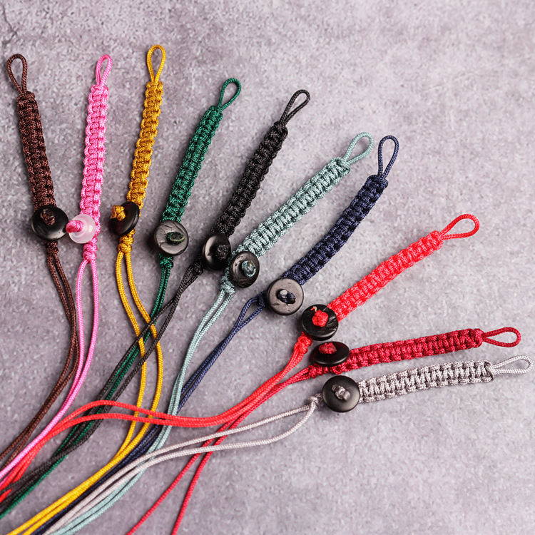 Hand-woven flat knot pull ring buckle key ring pendant rope buckle coil small accessories hanging chain coconut shell buckle wholesale