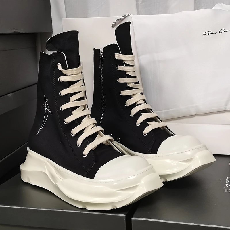Rick Owens high-top canvas sneakers