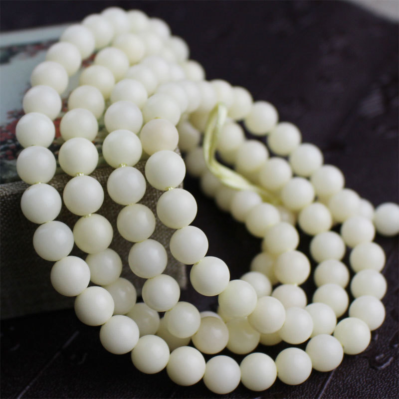 White Jade Bodhi Bracelet 108 Beads High Density Shun Bai Bodhi Seed Original Seed Antique Jewelry Bead Bracelet Necklace