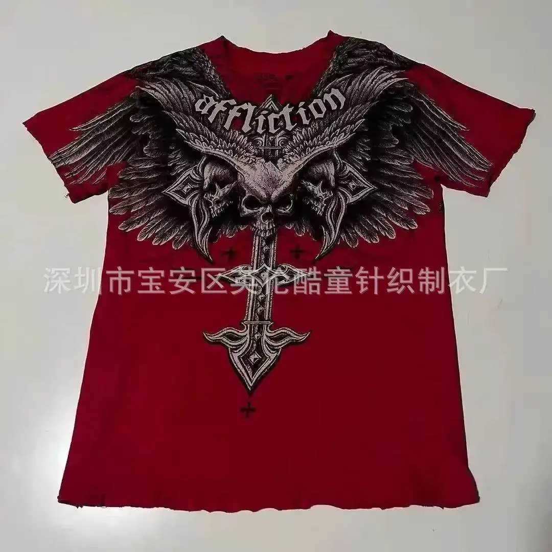 2025 New Affliction Printed T-Shirt, Versatile Trendy Style, Short-Sleeved, Hot-Selling