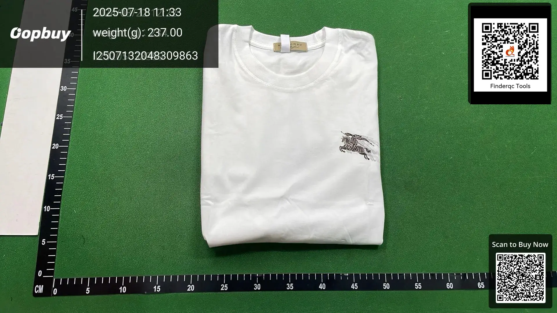 Burberry White T-Shirt with Equestrian Knight Design