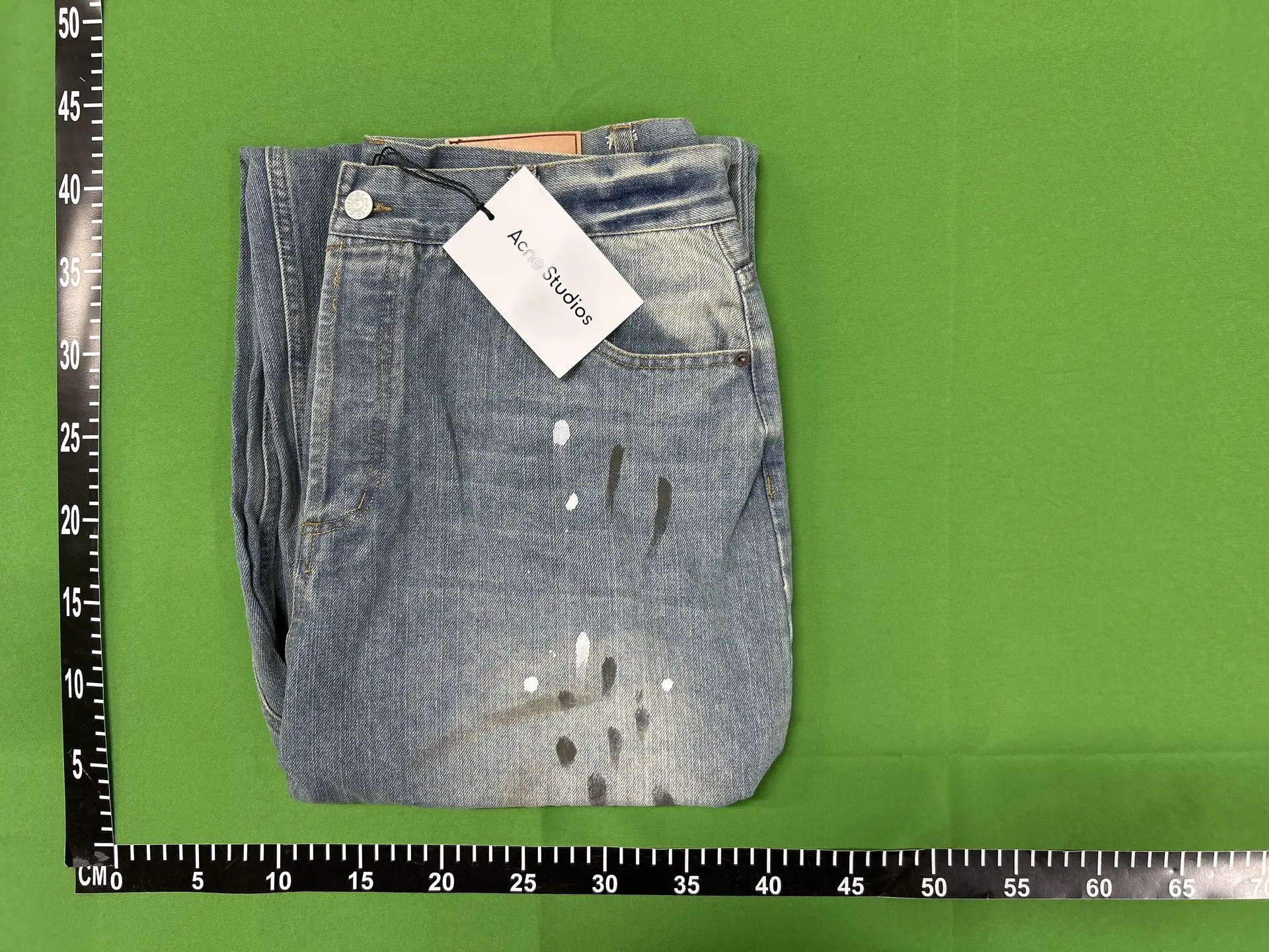Heavy High Version AC Old Hand-Painted Vintage Splash Ink Jeans Men's and Women's Loose Casual Straight Leg Wide-Leg Pants