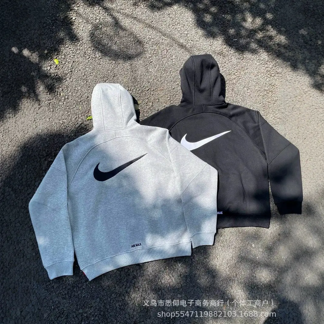 Xiaogouzi casual sports kangaroo pocket hooded embroidered sweatshirt for comfortable and breathable upper body