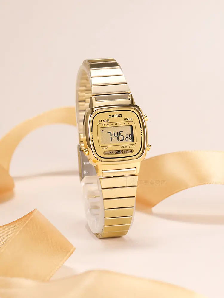 Casio Casio Retro Fashion Small Gold Watch La680 Casual Women's Small Square Digital Watch La670Wga-9
