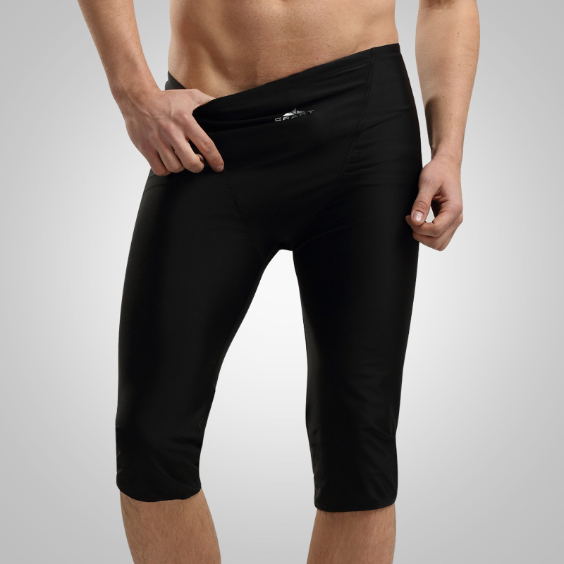 Cross-Border New Beach Men's Three-Quarter Swimming Trunks Men's Boxer Hot Spring Large Size Swimming Fashion Swimming Equipment Swimsuit for Men