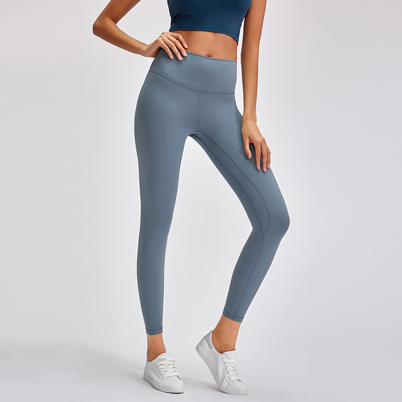 A generation of double-sided sanding naked yoga pants women's high waist hip elastic sports fitness feet pants