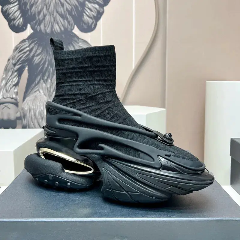 In-Stock New Spaceship Space Shoes Couple Thick-Soled Height-Increasing Dad Shoes Color-Blocking High-Top Trendy Sneakers