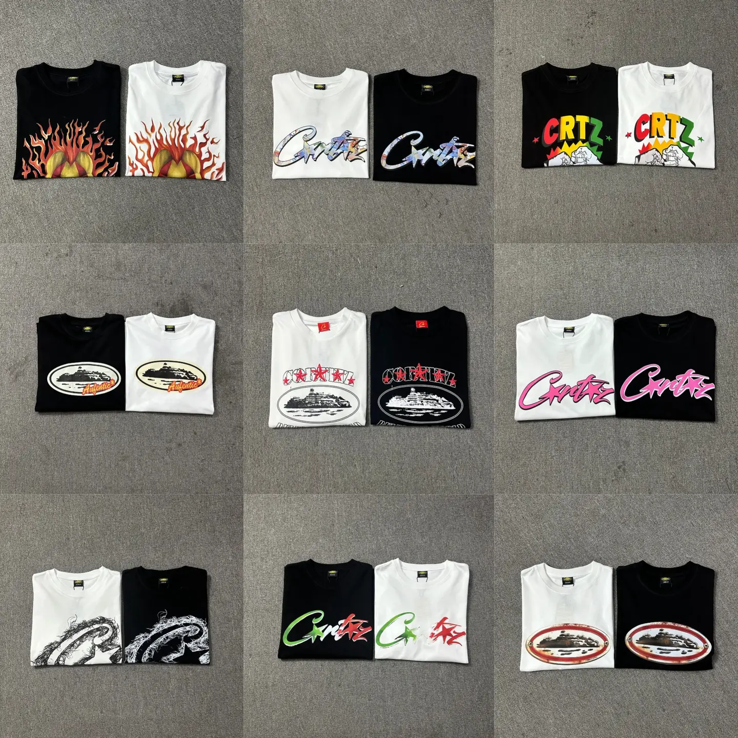 High Quality New Corteiz Alcatraz Series Letter Logo Printing Men's and Women's Fashion T-Shirt Short Sleeves