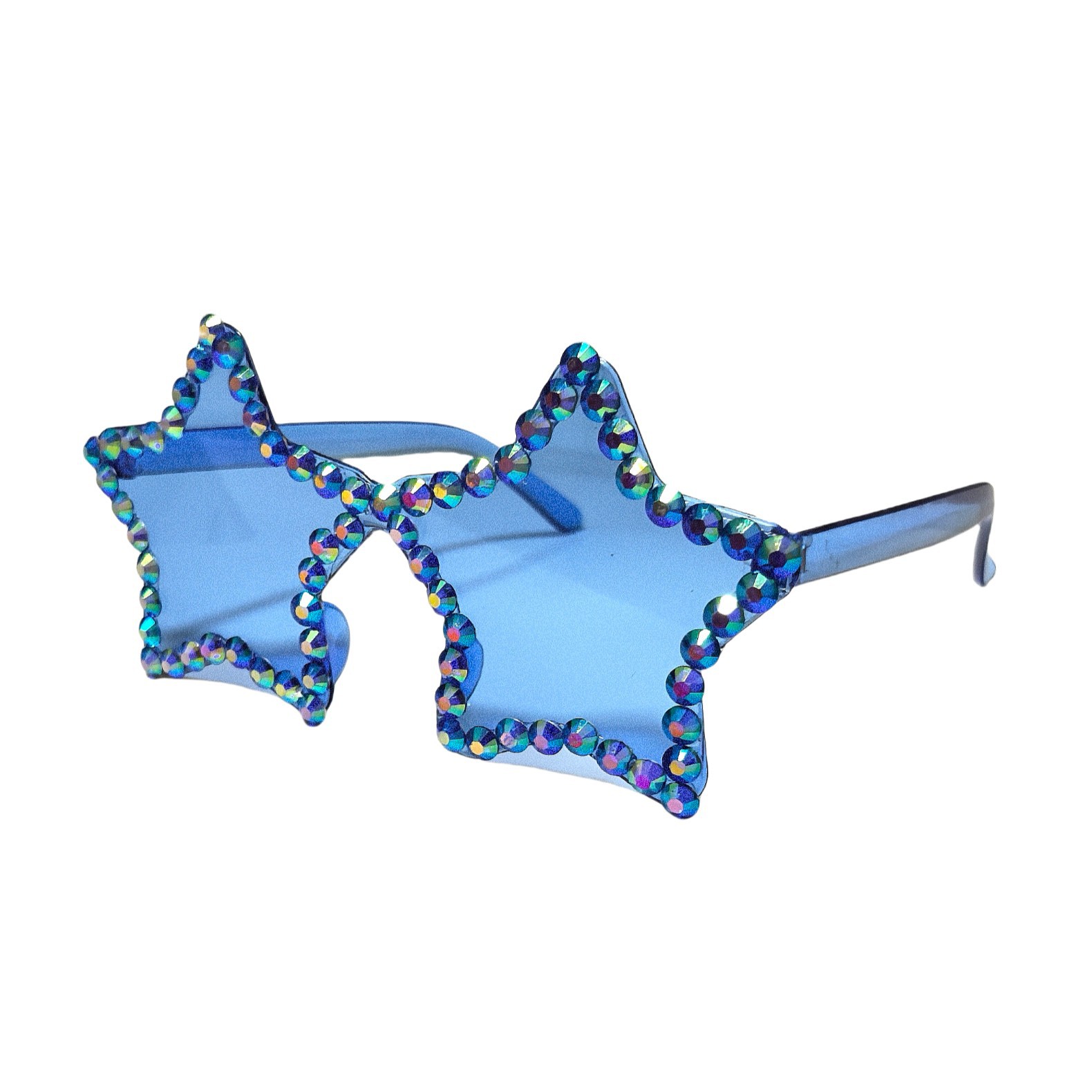 Cross-Border New Style Handmade Diamond-Encrusted Sunglasses, Versatile Five-Pointed Star One-Piece Sunglasses, Large Frame Rice Rhinestone Sunglasses