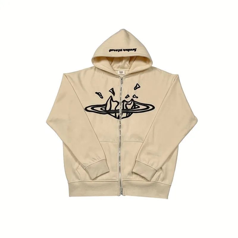 broken planet zip-up hoodie