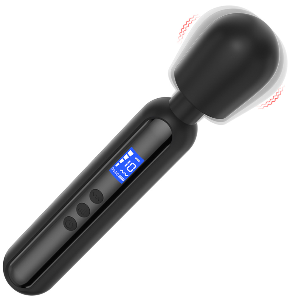 Lcd Av Stick 10-Frequency Strong Vibration  Charging Mode Female Masturbation Device Couple Sex Toys Wholesale