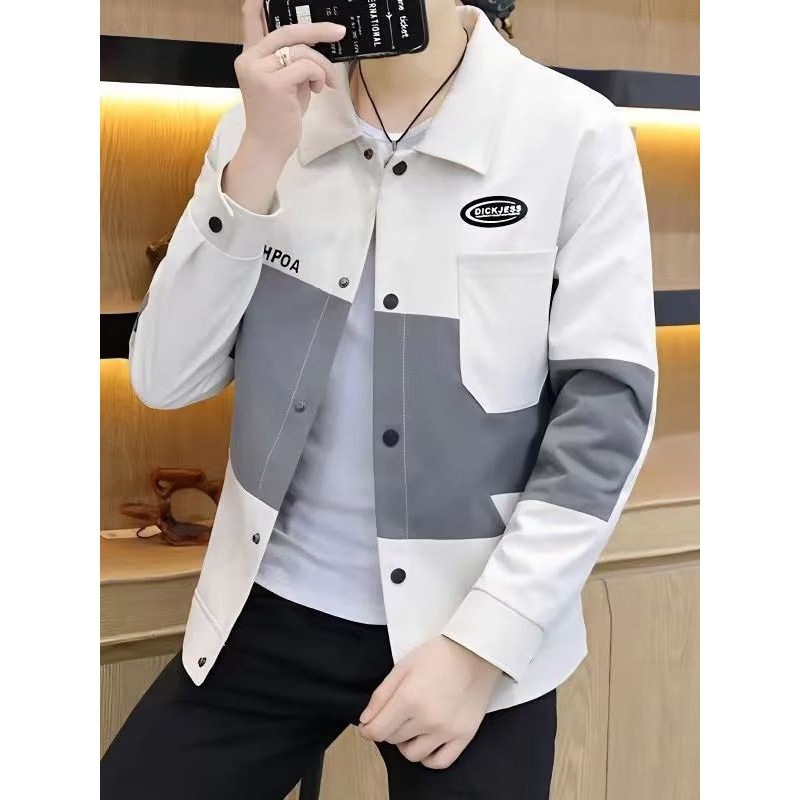New Style Handsome Men's High-end Jacket Spring and Autumn Trendy Brand 2024 New Spring Wear Workwear Jacket Trendy Internet Celebration Casual Men's Wear
