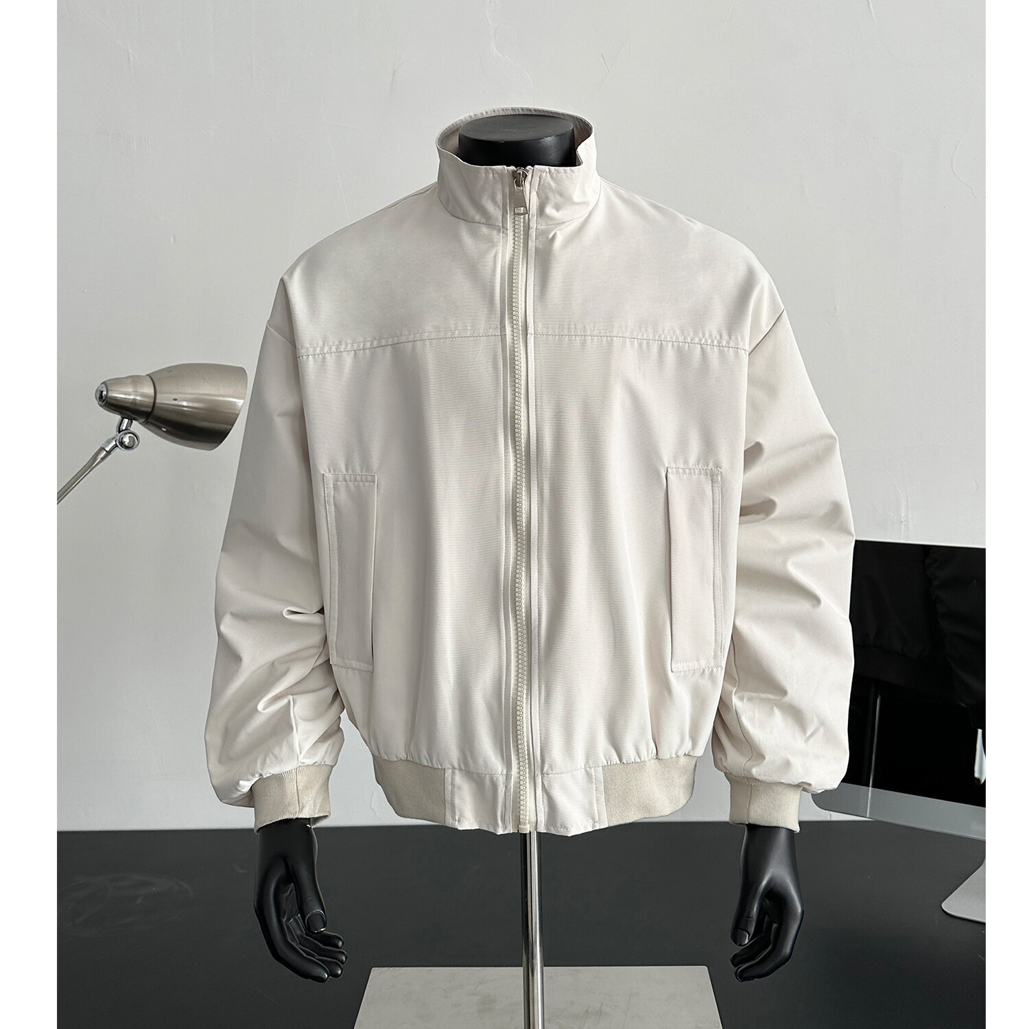 American Retro Three-proof Coach Jacket Men's Spring and Autumn Short Shoulder Overalls High-grade Vertical Collar Flying Suit