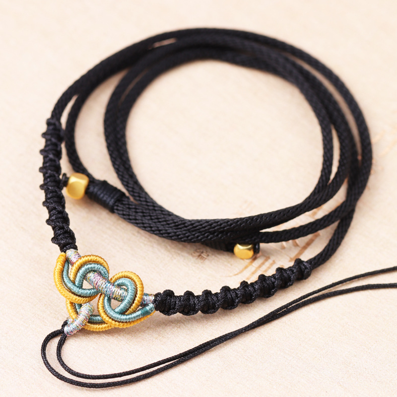 Pendant necklace rope hand-woven National style lanyard jade pendant jewelry rope wholesale Crystal neck red rope