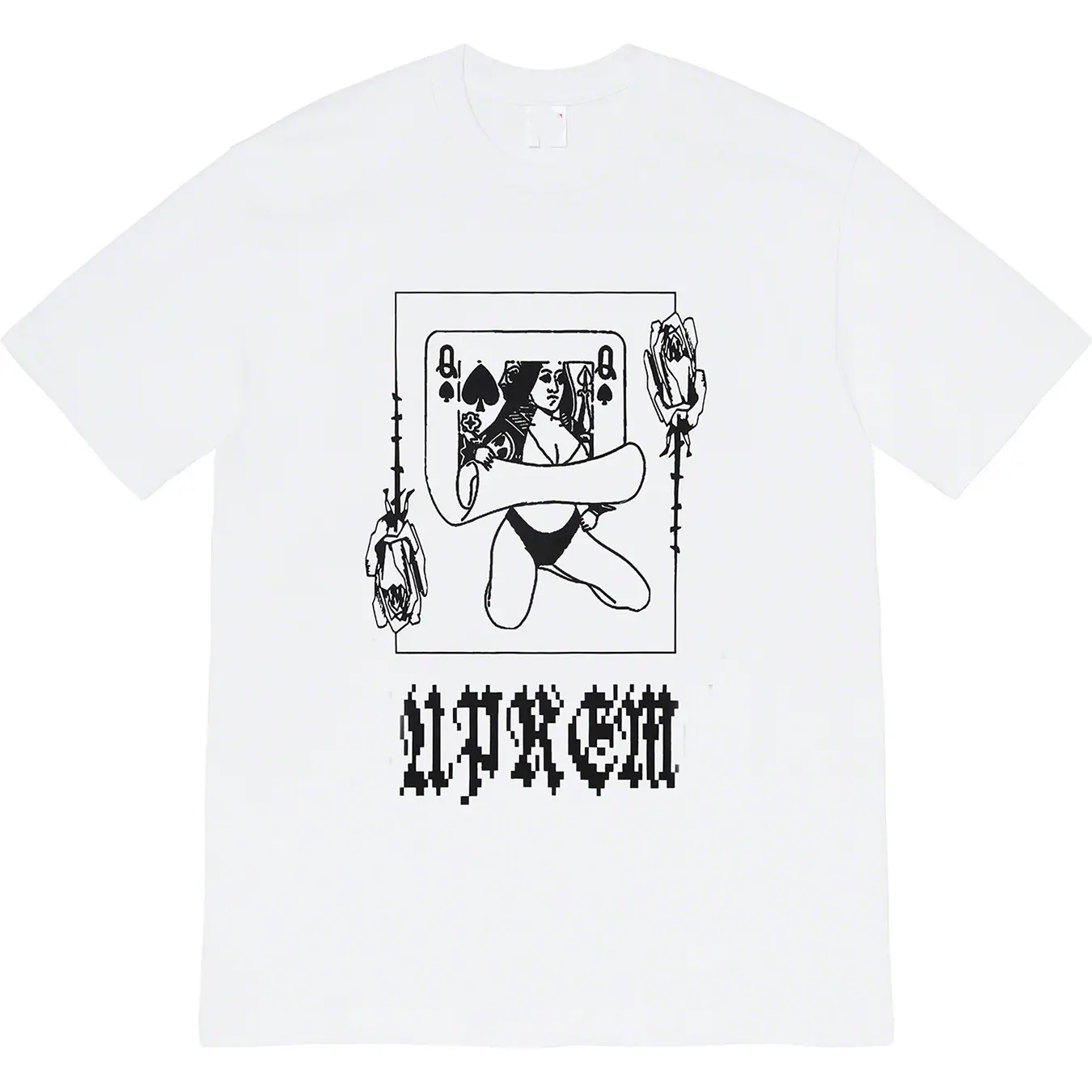 19Fw Queen Tee Poker Queen Print Pure Cotton Short Sleeve Unisex Crew Neck T-Shirt Base Shirt Couple Style