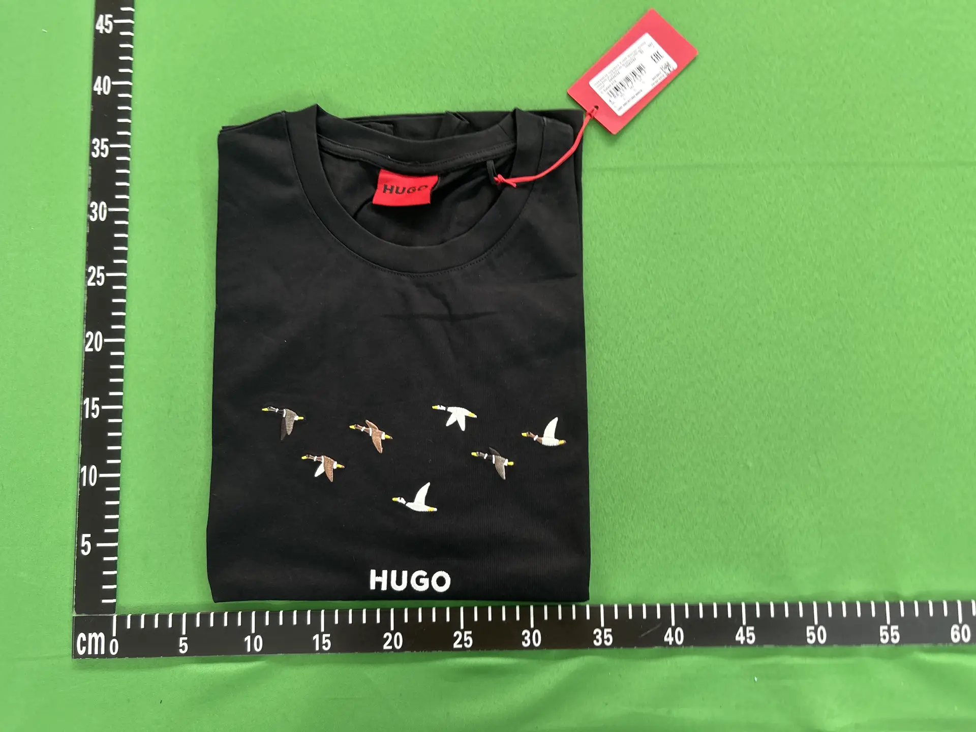 HUGO Black T-shirt with Duck Embroidery